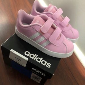 Girls Pink Adidas VL Court 2.0 CMF (Size 9k)